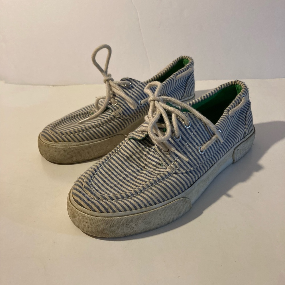 ILIA Green Seersucker Shoes